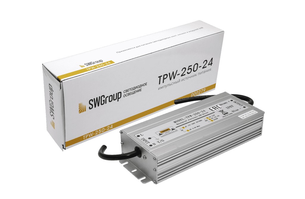 Блок питания 24В 250вт для светодиодной ленты IP67 TPW-250-24
