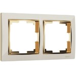 Werkel W0021932  Рамка на 2 поста Snabb (слоновая кость золото)