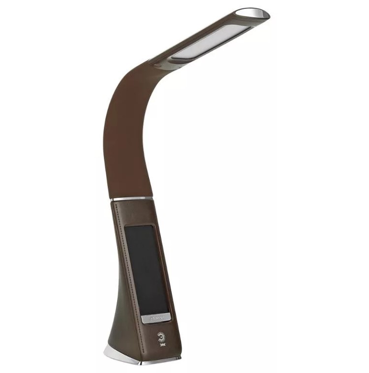 Светильник ЭРА NLED-461 7W 4K св д сенсорный диммер, дисплей(часы,терм) коричневый