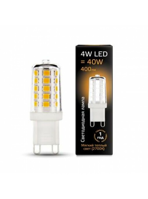 Лампа светодиодная GAUSS LED G9 4W AC185-265V 2700K керамика 107309104