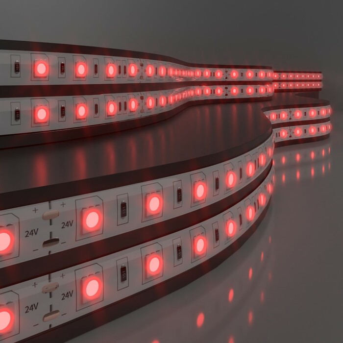 ELEKTROSTANDART 5050 24V 60Led 14,4W IP65   Лента светодиодная 60Led 14,4W IP65 красный (цена за 1м)