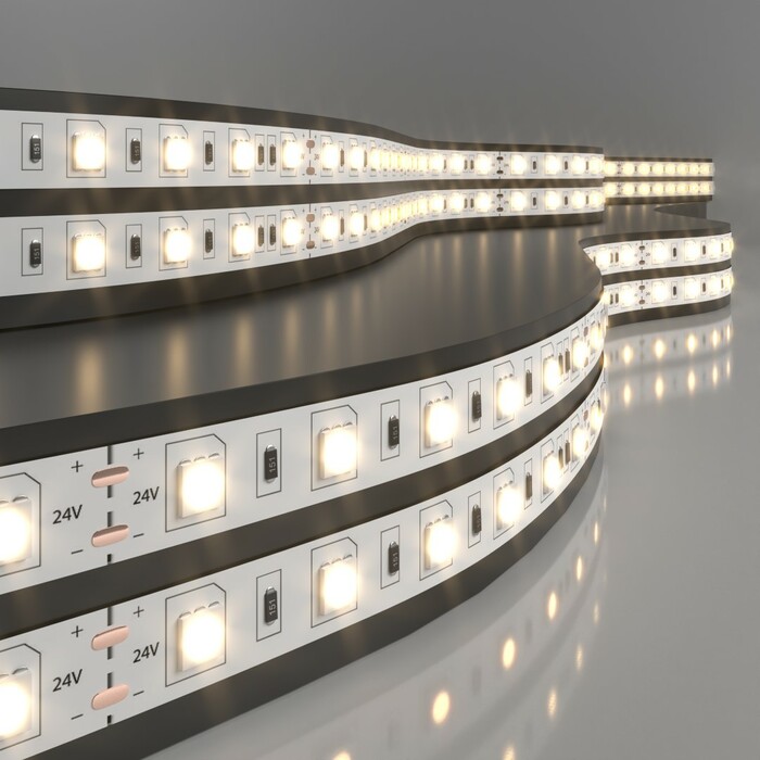 ELEKTROSTANDART 5050 24V 60Led 14,4W IP20 Лента свет 60Led 14,4W IP20 3300K тёплый белый(цена за 1м)