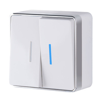 Werkel W5020101  Выключатель двухклавишный с подсветкой Gallant (белый)