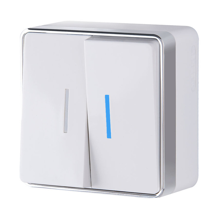 Werkel W5020101  Выключатель двухклавишный с подсветкой Gallant (белый)