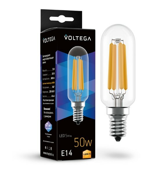 VOLTEGA Светодиодная лампа Crystal Candle 5W 4000K E14 (7267)