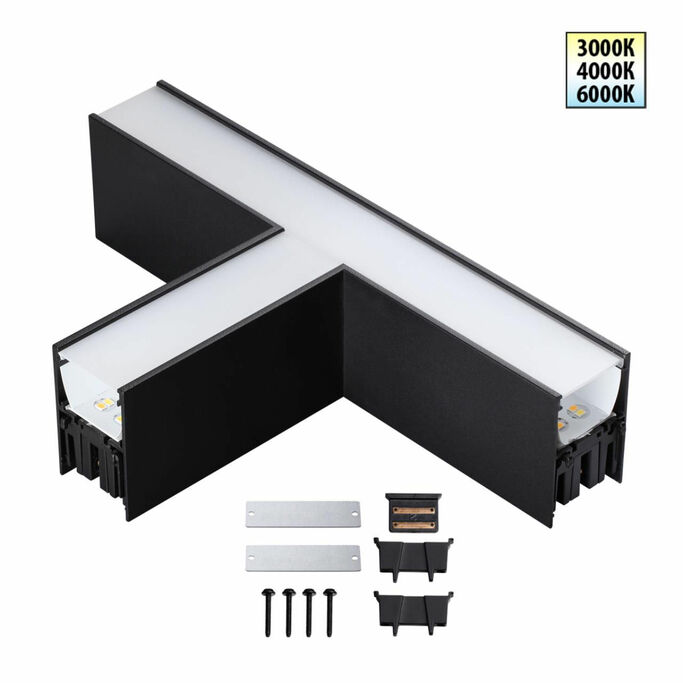 NOVOTECH 359611 OVER NT25 000 черный Светильник соединитель «Т» с переключ. цв. температуры IP20 LED