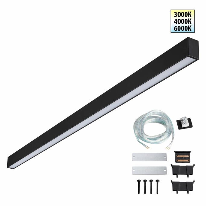 NOVOTECH 359605 OVER NT25 000 черный Светильник линейный светодиод. с переключ. цв. температуры IP20