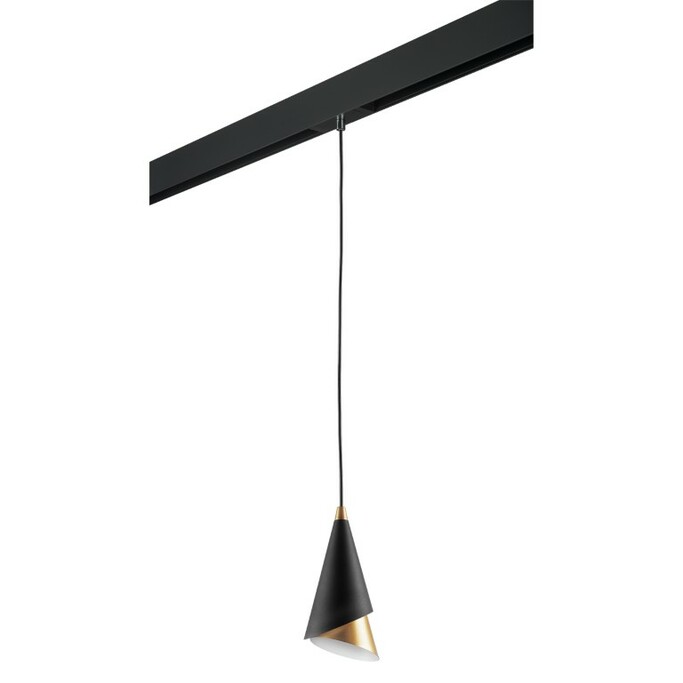 LIGHTSTAR PRO757010 Светильник д 1-фазн трека CONE 1х40W E14 ЧЕРНЫЙ ЗОЛОТО (757010+595007)