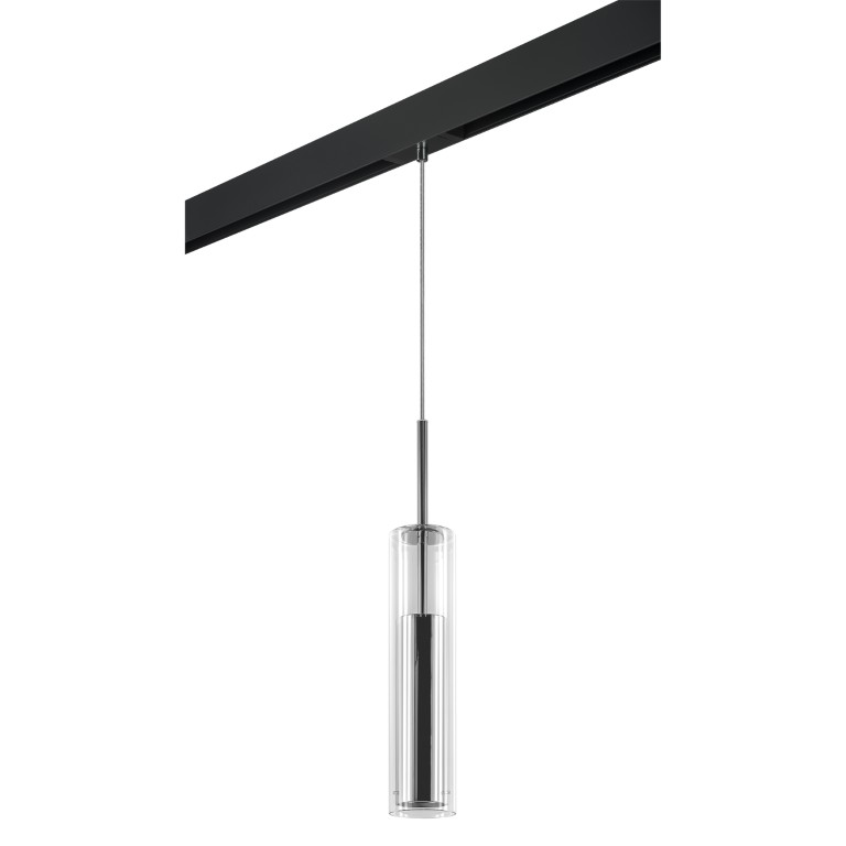 LIGHTSTAR PRO756014 Светильник д 1-фазн трека CILINO 1х40W GU10 ХРОМ ЧЕРНЫЙ (756014+595007)