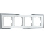 Werkel W0042850  Рамка на 4 поста Baguette (белый серебро)