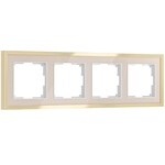 Werkel W0042851  Рамка на 4 поста Baguette (айвори латунь)