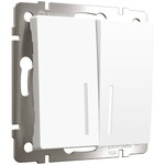 Werkel W1122161  Выключатель двухклавишный проходной с подсветкой (белый матовый)
