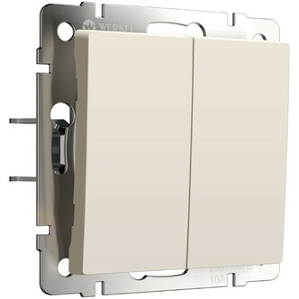 Werkel W1122462  Выключатель двухклавишный с самовозвратом (айвори матовый)