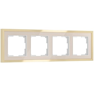 Werkel W0042851  Рамка на 4 поста Baguette (айвори латунь)