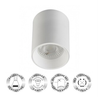 DENKIRS DK3110-WH Светильник накладной IP 20, 10 Вт, GU5.3, LED, белый, пластик