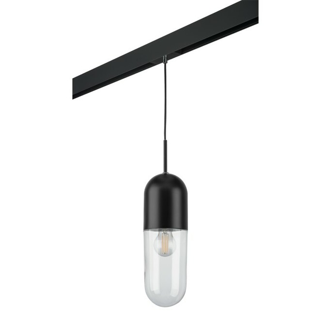 LIGHTSTAR PRO690017 Светильник д 1-фазн трека RAMO 1х40W E27 ЧЕРНЫЙ МАТОВЫЙ ПРОЗРАЧНЫЙ (690017+59500