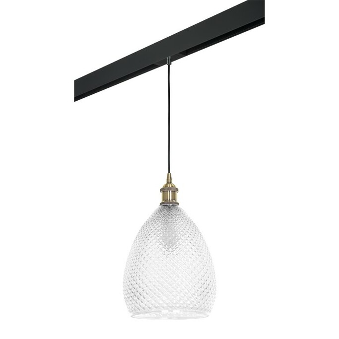 LIGHTSTAR PRO798021 Светильник д 1-фазн трека  GENNI 1х40W E27 ЛАТУНЬ ПРОЗРАЧНЫЙ ЧЕРНЫЙ  (798021+595