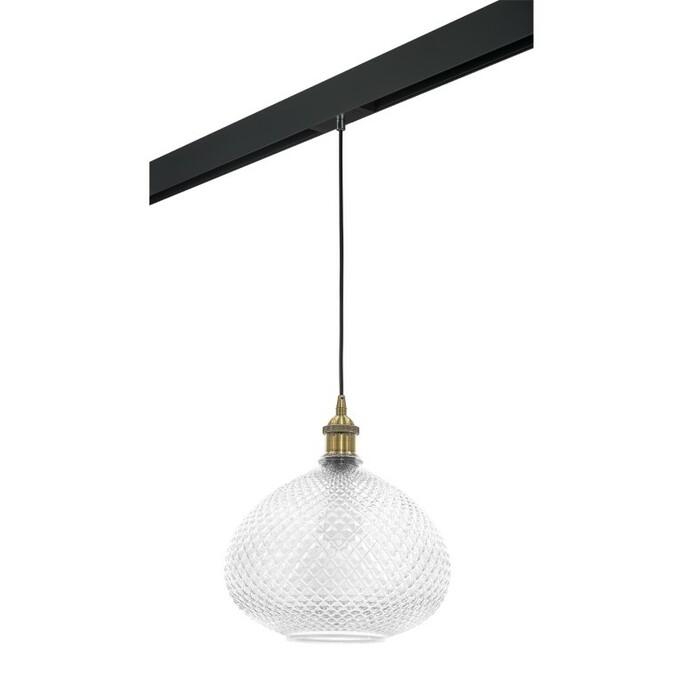 LIGHTSTAR PRO798031 Светильник д 1-фазн трека  GENNI 1х40W E27 ЛАТУНЬ ПРОЗРАЧНЫЙ ЧЕРНЫЙ (798031+5950