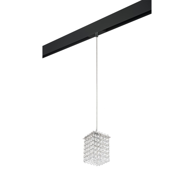 LIGHTSTAR PRO795414 Светильник д 1-фазн трека CRISTALLO 1х40W G9 ХРОМ ЧЕРНЫЙ (795414+595007)