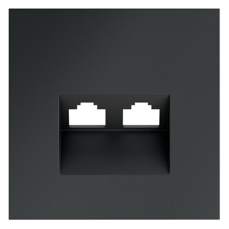 Voltum VLS001407 Накладка для розетки компьютерной двойной RJ45+RJ45 кат.6, S70 (графит)