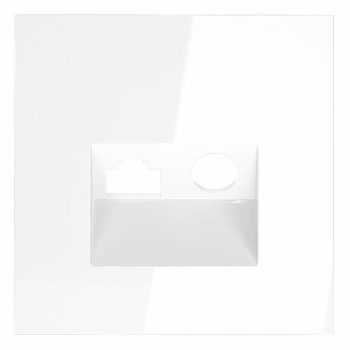 Voltum VLS002701 Накладка для розетки TV+RJ45 кат. 6, S70 (белый глянцевый)