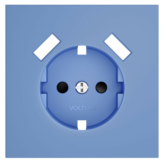 Voltum VLS000915 Накладка для розетки с заземлением и защитными шторками, с USB A+A, S70 (деним)
