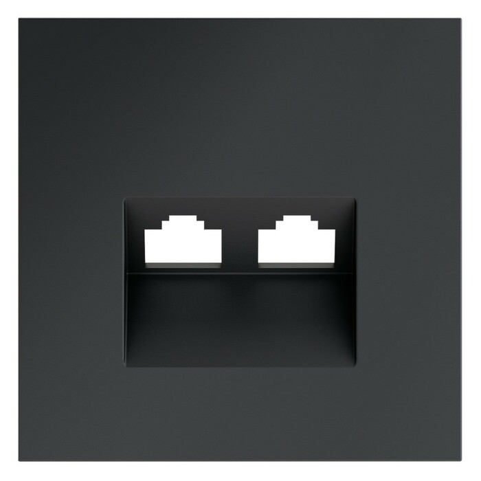 Voltum VLS001407 Накладка для розетки компьютерной двойной RJ45+RJ45 кат.6, S70 (графит)