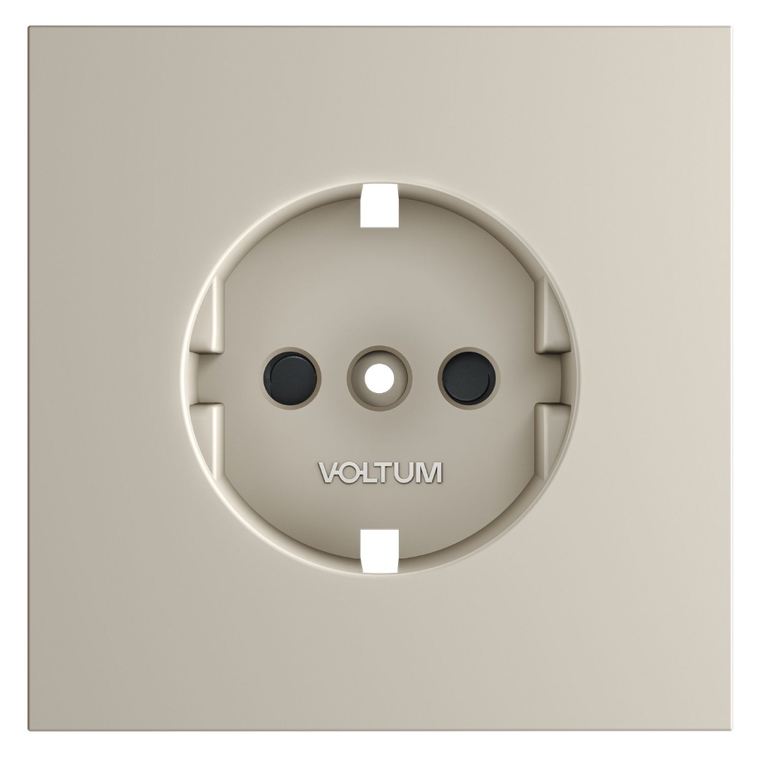 Voltum VLS000703 Накладка для розетки с заземлением и защитными шторками, S70 (кашемир)