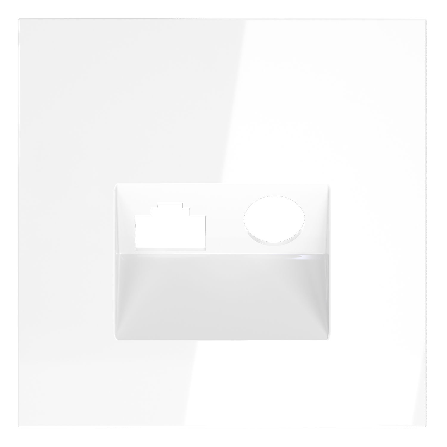 Voltum VLS002701 Накладка для розетки TV+RJ45 кат. 6, S70 (белый глянцевый)