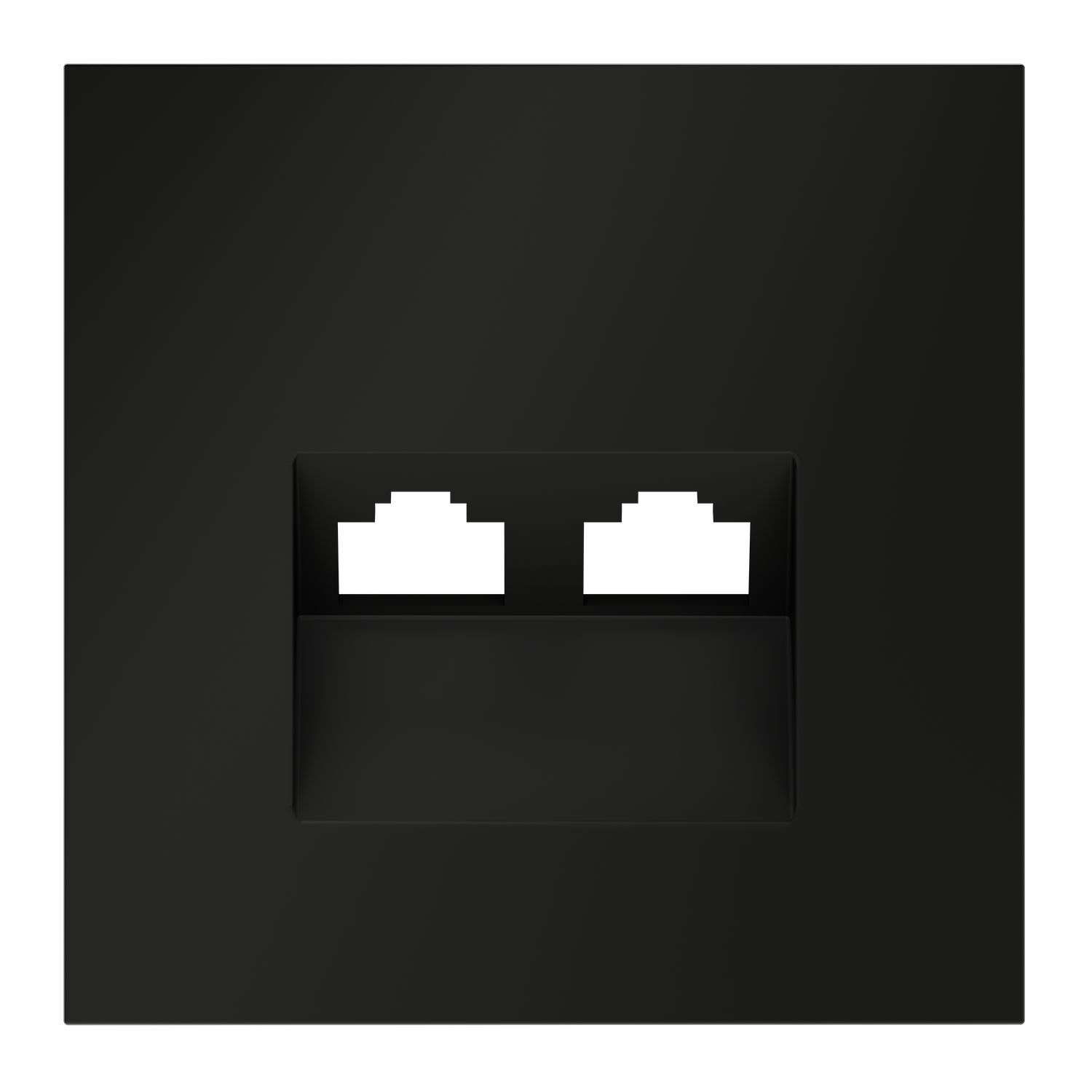 Voltum VLS001408 Накладка для розетки компьютерной двойной RJ45+RJ45 кат.6, S70 (черный матовый)