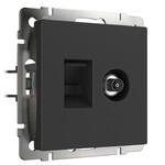 Werkel W1181308  Розетка ТВ+Ethernet RJ-45 6 cat.(черный матовый)