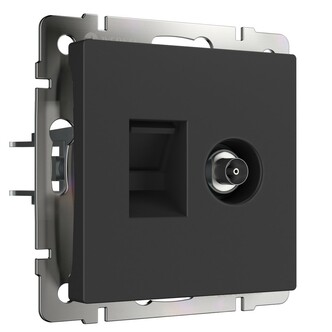 Werkel W1181308  Розетка ТВ+Ethernet RJ-45 6 cat.(черный матовый)