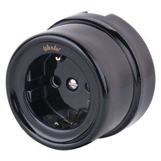 Werkel W5671008  Розетка с заземлением (черный) Ретро
