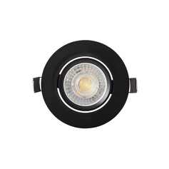 DENKIRS DK3020-BK Встраиваемый светильник, IP 20, 10 Вт, GU5.3, LED, черный, пластик
