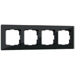 Werkel W0041108  Рамка на 4 поста (черный,стекло)