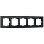 Werkel W0051108  Рамка на 5 постов (черный,стекло)