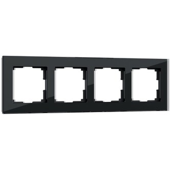Werkel W0041108  Рамка на 4 поста (черный,стекло)