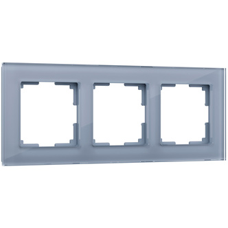 Werkel W0031115  Рамка на 3 поста (серый,стекло)
