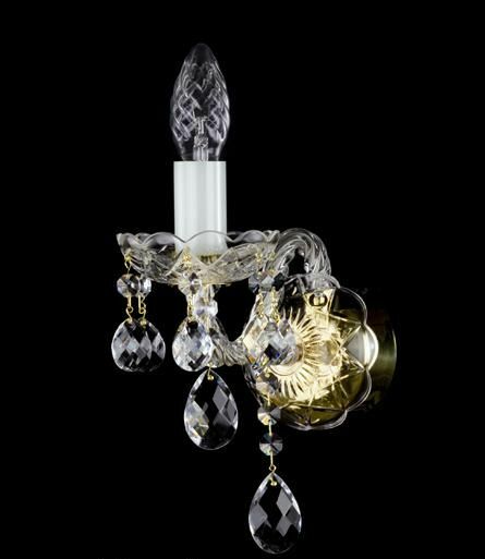 Светильник ART GLASS Мирка 1 _черный хрусталь + никель