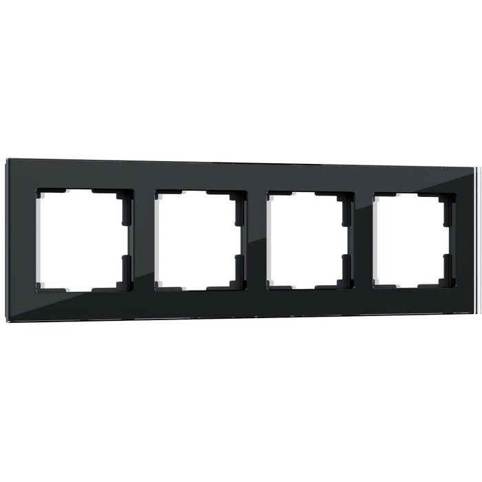 Werkel W0041108  Рамка на 4 поста (черный,стекло)