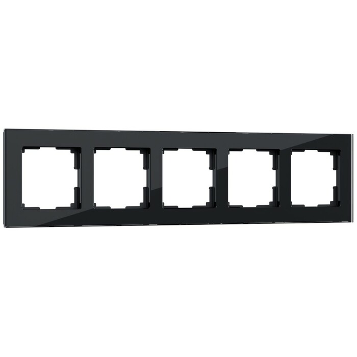 Werkel W0051108  Рамка на 5 постов (черный,стекло)