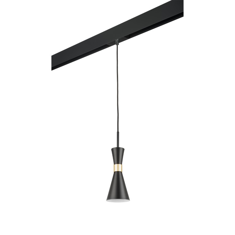 LIGHTSTAR PRO816017 Светильник д 1-фазн трека DUMO 1х40W E14 ЧЕРНЫЙ МАТОВЫЙ ЗОЛОТО (816017+595007)