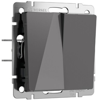 Werkel W1120044  Выключатель двухклавишный (графит акрил)