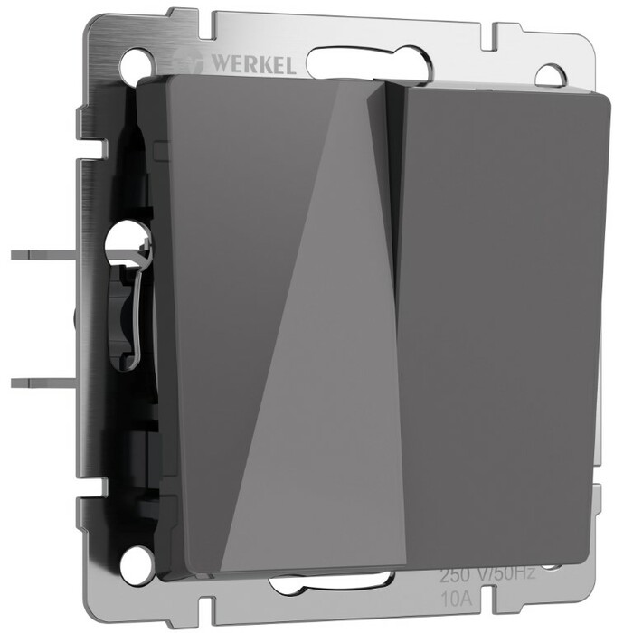 Werkel W1120044  Выключатель двухклавишный (графит акрил)