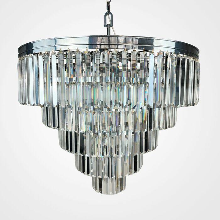 Люстра Rh 1920S Odeon Clear Glass Fringe Chandelier D80 Chrome By Imperiumloft