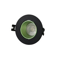 DENKIRS DK3061-BK+GR Встраиваемый светильник, IP 20, 10 Вт, GU5.3, LED, черный зеленый, пластик