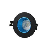 DENKIRS DK3061-BK+СY Встраиваемый светильник, IP 20, 10 Вт, GU5.3, LED, черный голубой, пластик