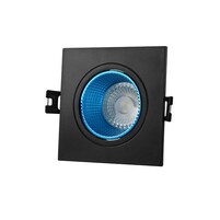 DENKIRS DK3071-BK+CY Встраиваемый светильник, IP 20, 10 Вт, GU5.3, LED, черный голубой, пластик