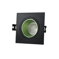 DENKIRS DK3071-BK+GR Встраиваемый светильник, IP 20, 10 Вт, GU5.3, LED, черный зеленый, пластик