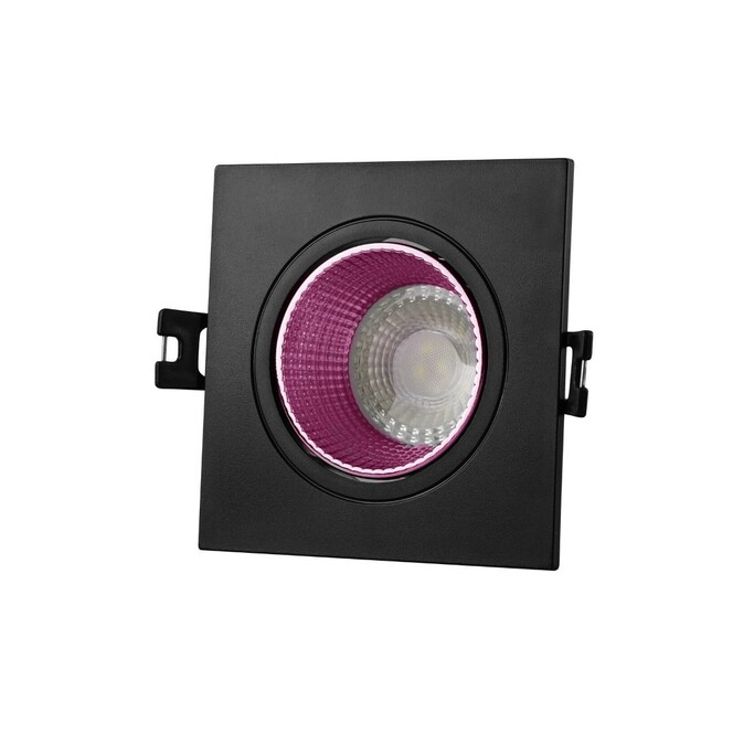 DENKIRS DK3071-BK+PI Встраиваемый светильник, IP 20, 10 Вт, GU5.3, LED, черный розовый, пластик
